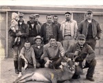 Front Row L to R:  Milton Stephens McGee, Donal Roy Dupree, Mercer B. Dupree, John Alton Dupree, Sr.  Back Row L to R:  Unknown in arms of Unknown, Brittian Dupree, Unknow, Charlie Kile, Herman (Toutsie) Kile, Unknown, Johnny Dupree  (Please email names of Unknowns)